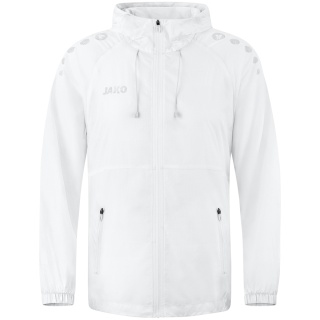 JAKO Lightweight Flow Functional Jacket with Hood (wind and water-resistant) white men's